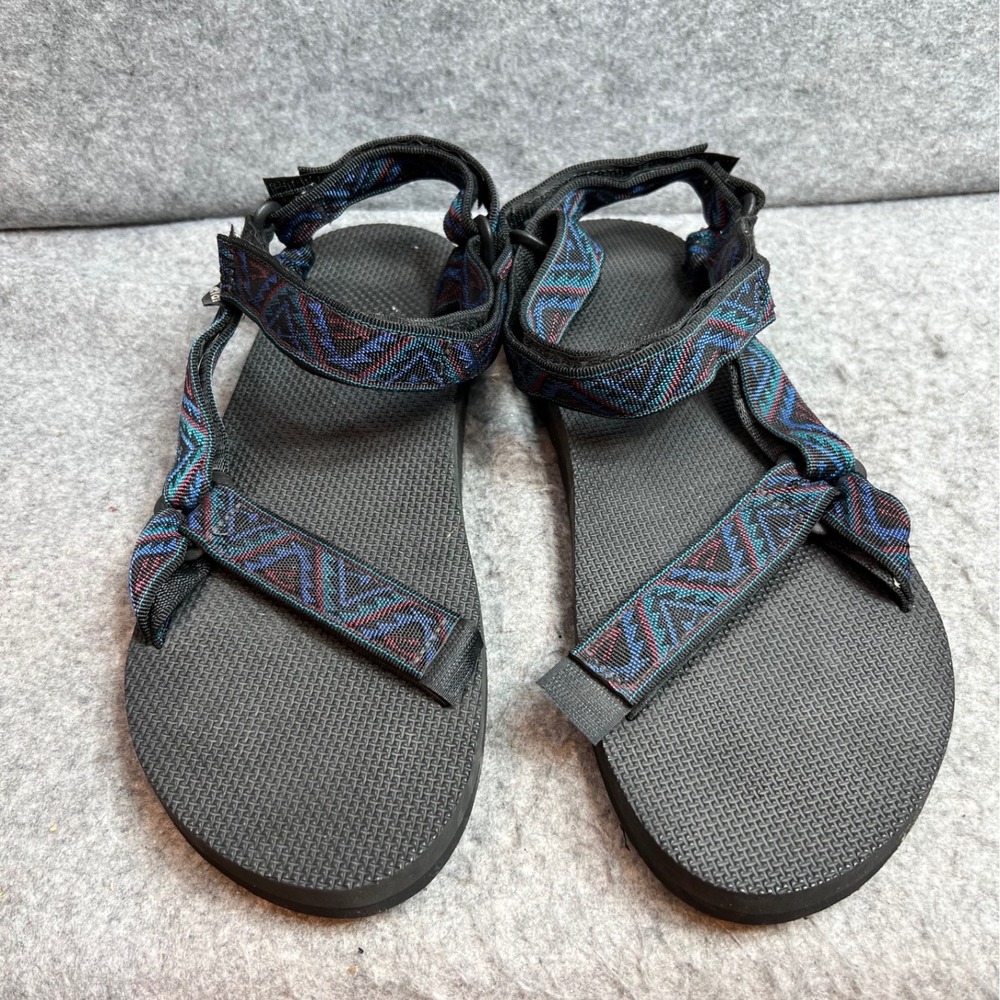 Teva Original Universal Mens Sandals Black Geometric Pattern Straps Outdoor 14